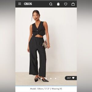 JDY Petite wide leg pants in black